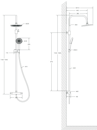 Душевая система с термостатом для душа Agger Easy A3151200 хром